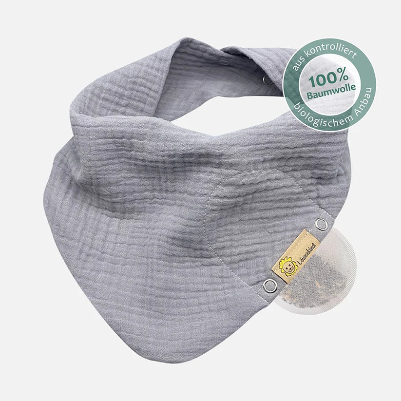Musselin Halstuch Medi Grau 4-12 Jahre