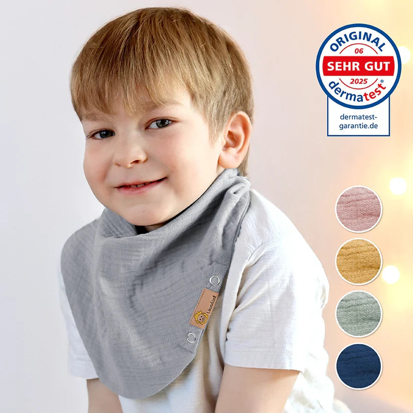 Musselin Halstuch Medi Grau 4-12 Jahre