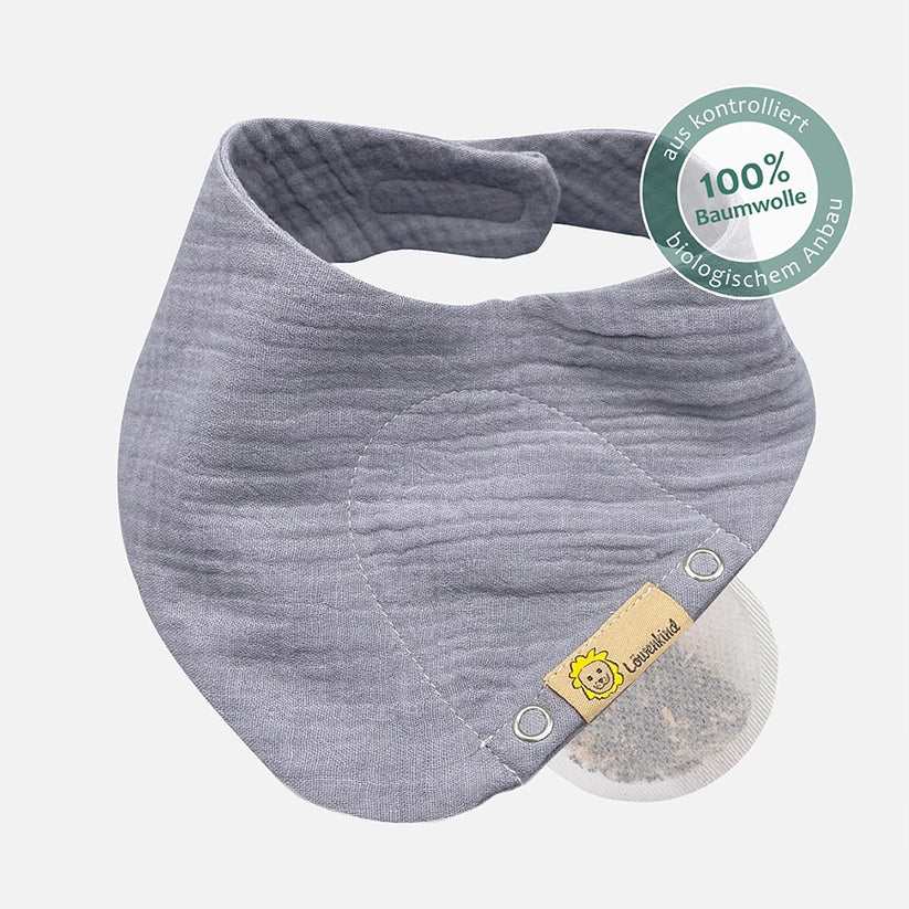 Musselin Halstuch Mini Grau 0-4 Jahre